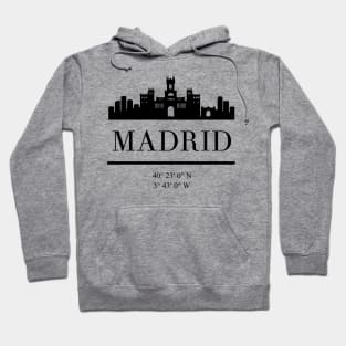 MADRID SPAIN BLACK SILHOUETTE SKYLINE ART Hoodie